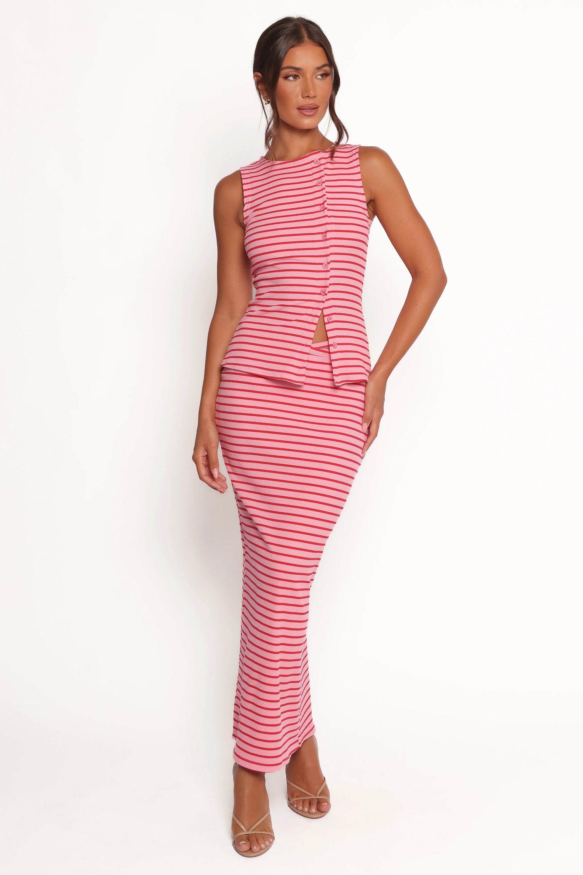 Adeline Two Piece Set - Pink Red