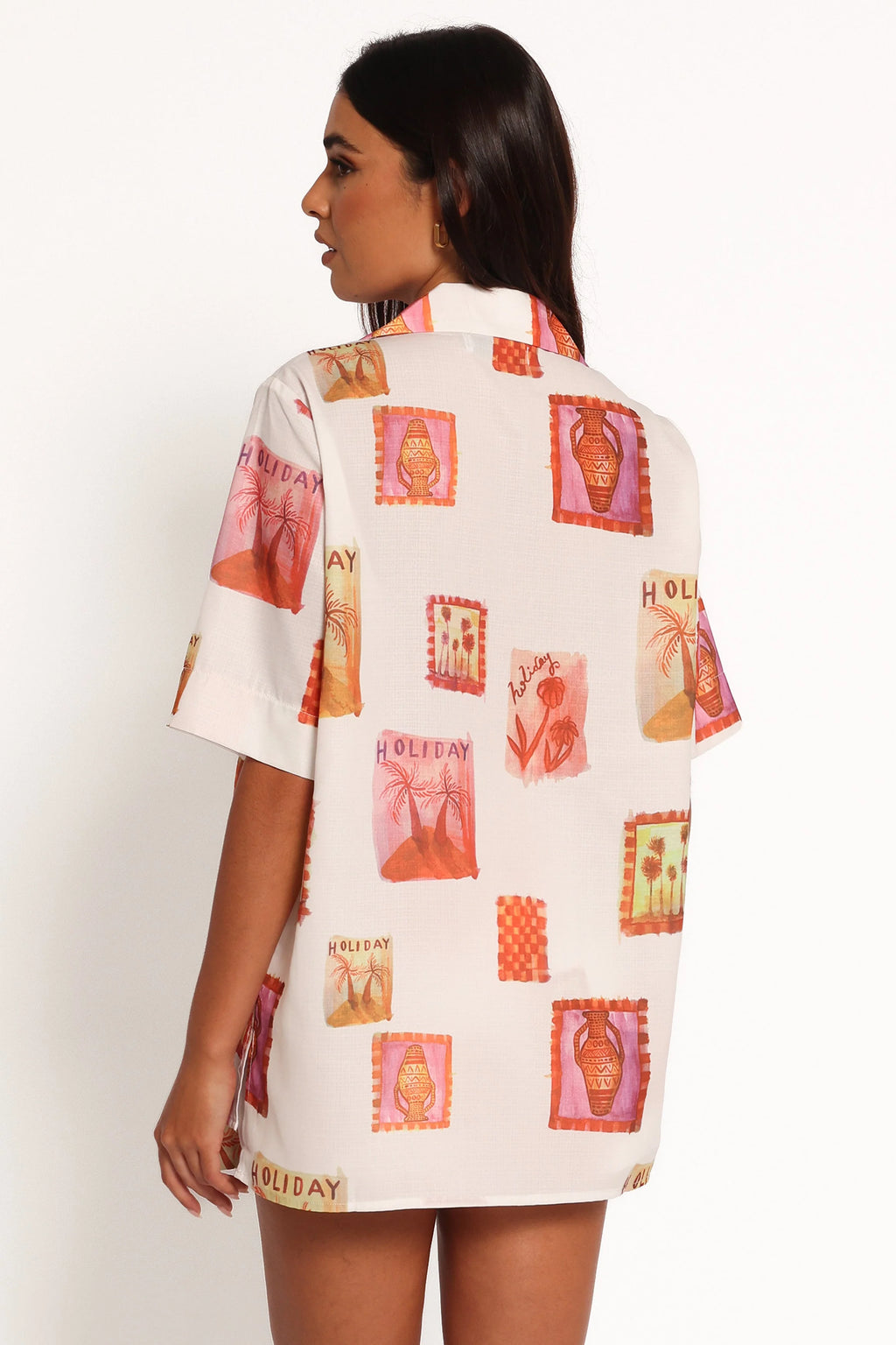 Aaliyah Tie Front Top - White Multi