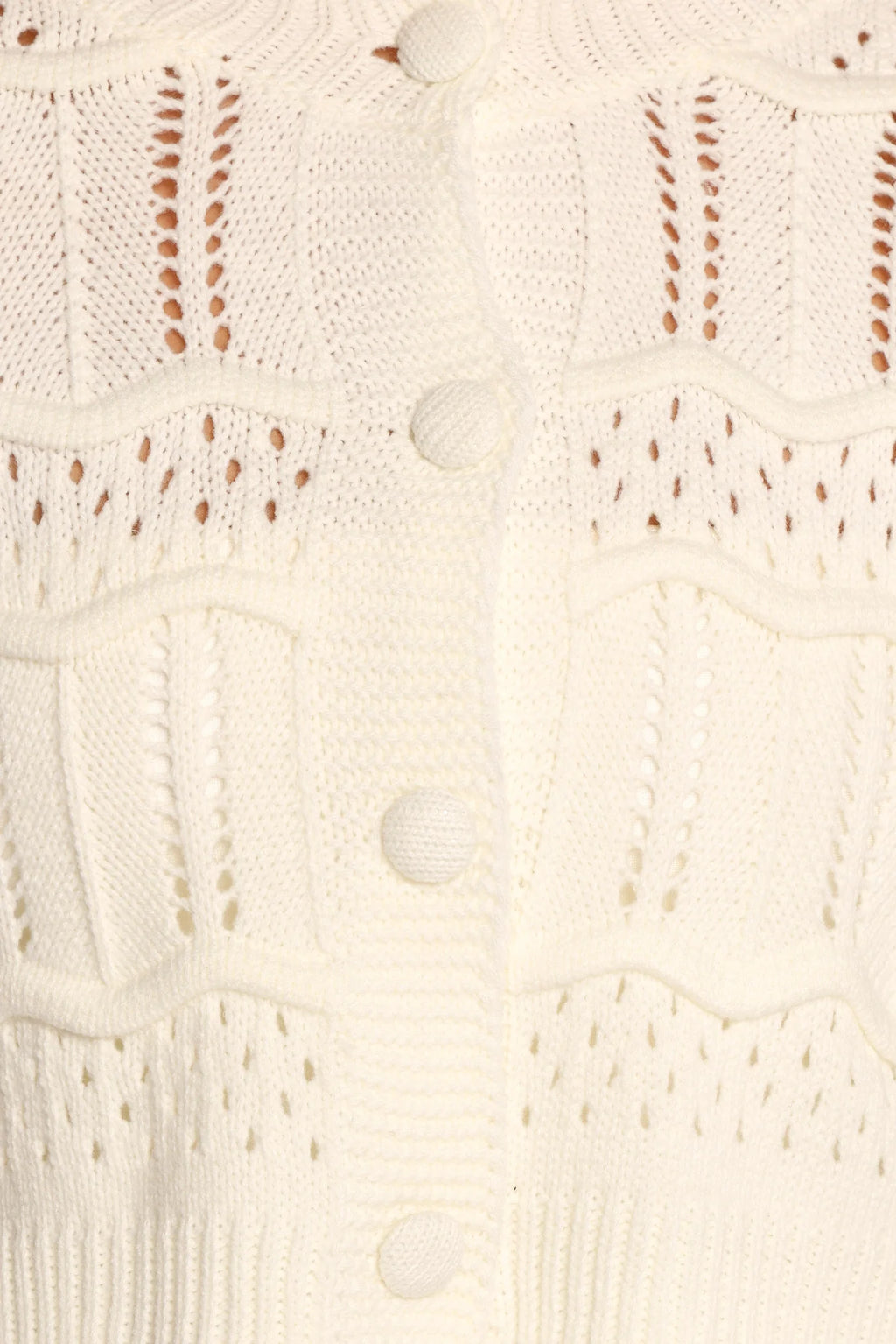 Aidy Crop Button Front Cardigan - White