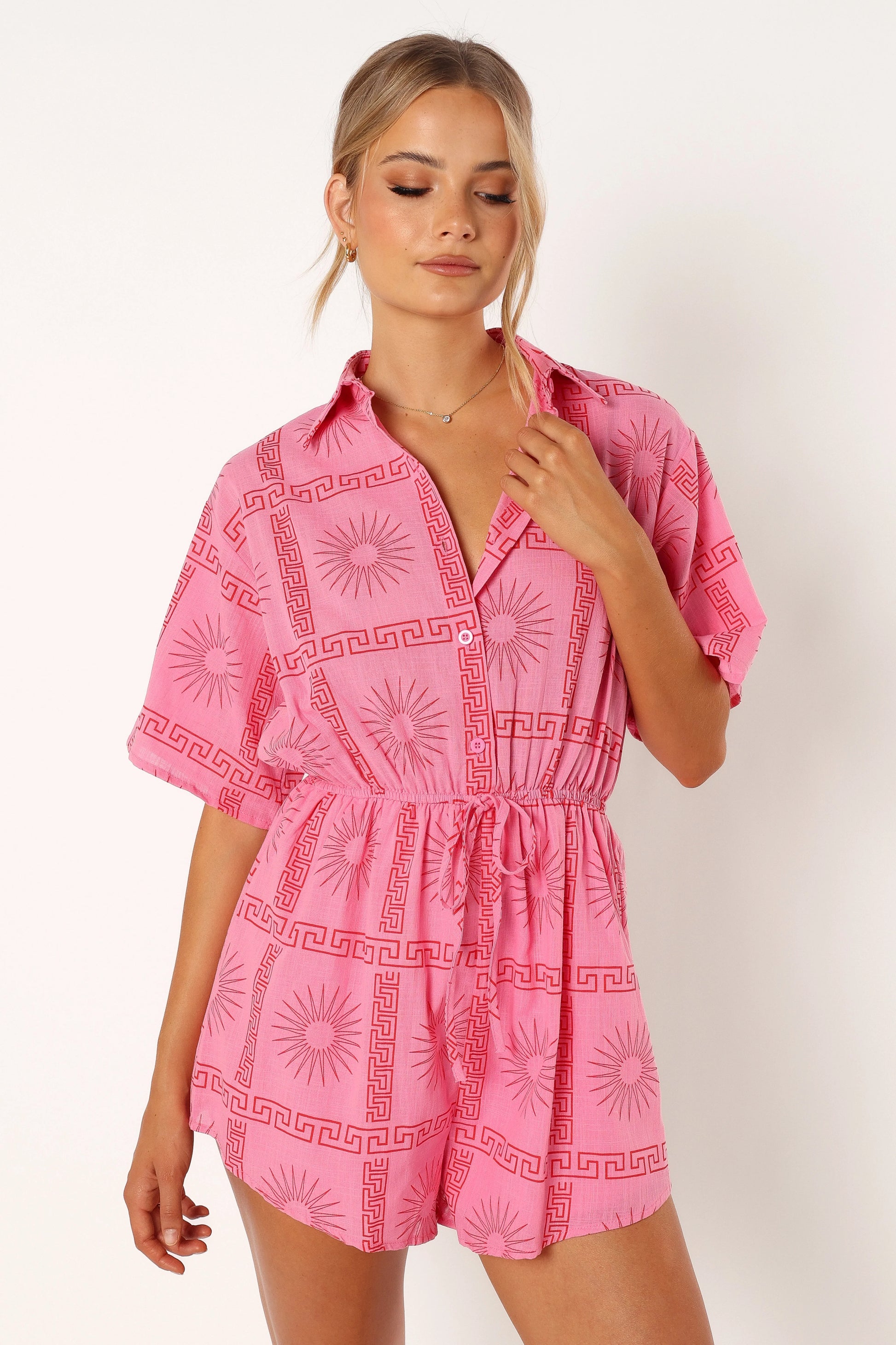 Ilios Romper - Pink Print