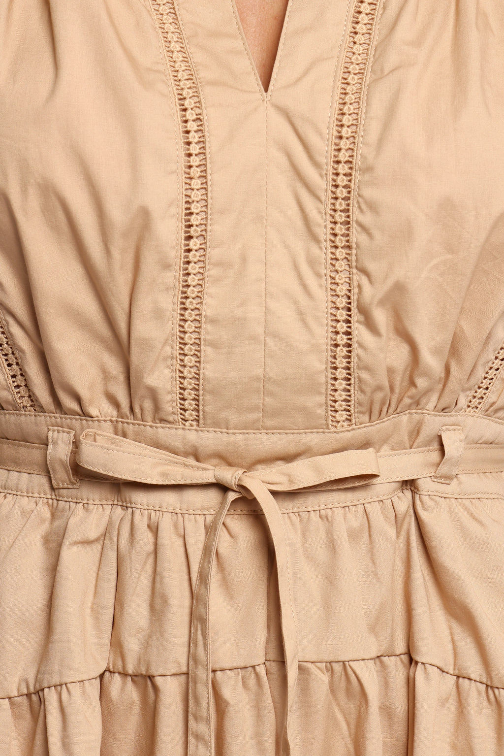 Cheyenne Tie Waist Romper - Taupe