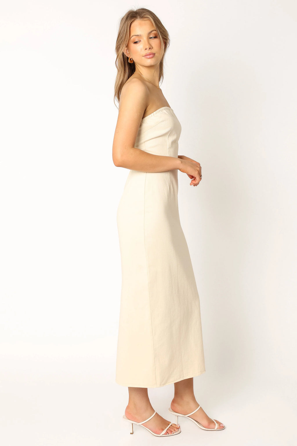 Rory Contrast Stitch Maxi Dress - Ecru