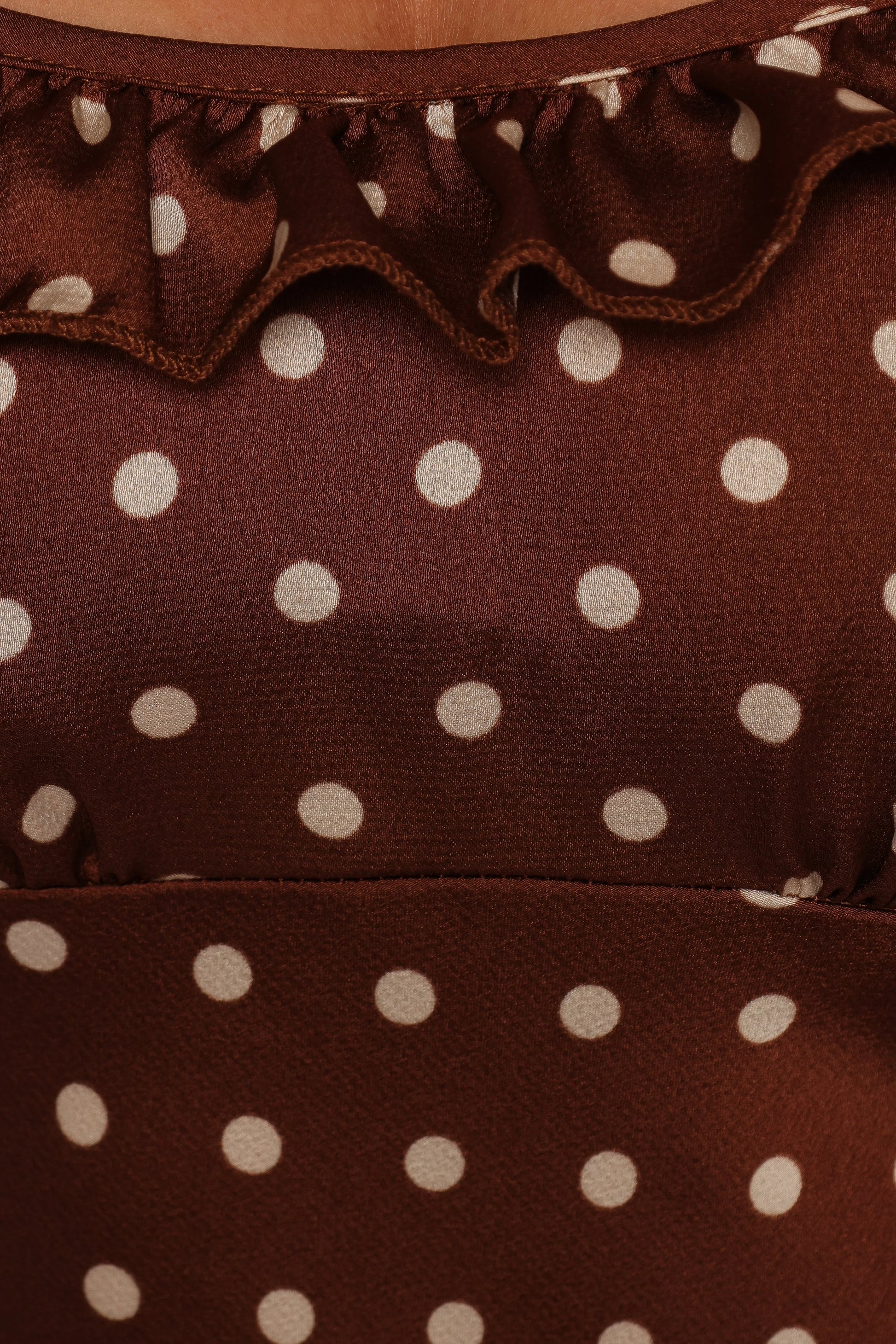 Dara Midi Dress - Brown Polka Dot