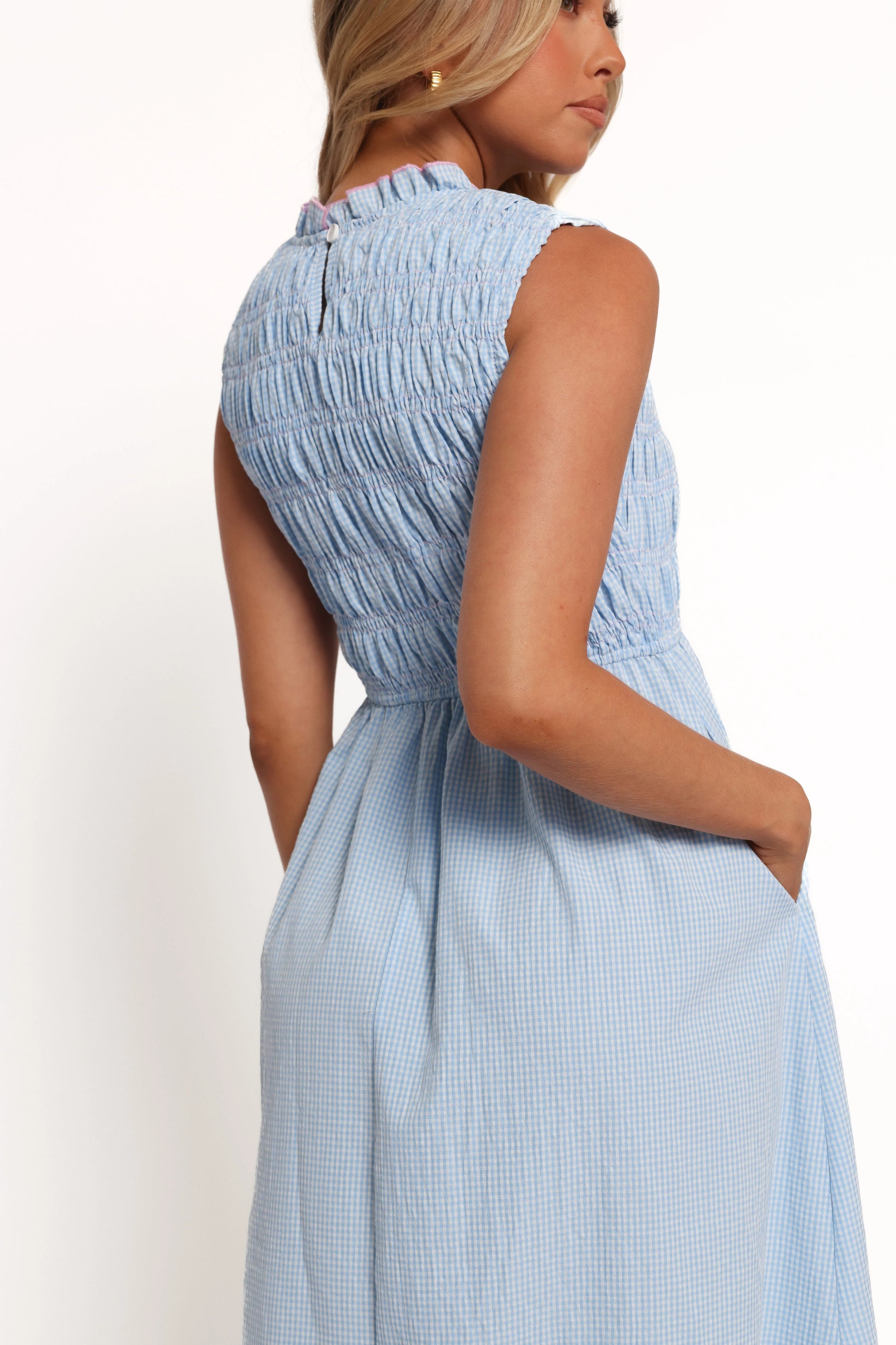 Lanna Maxi Dress - Blue Gingham