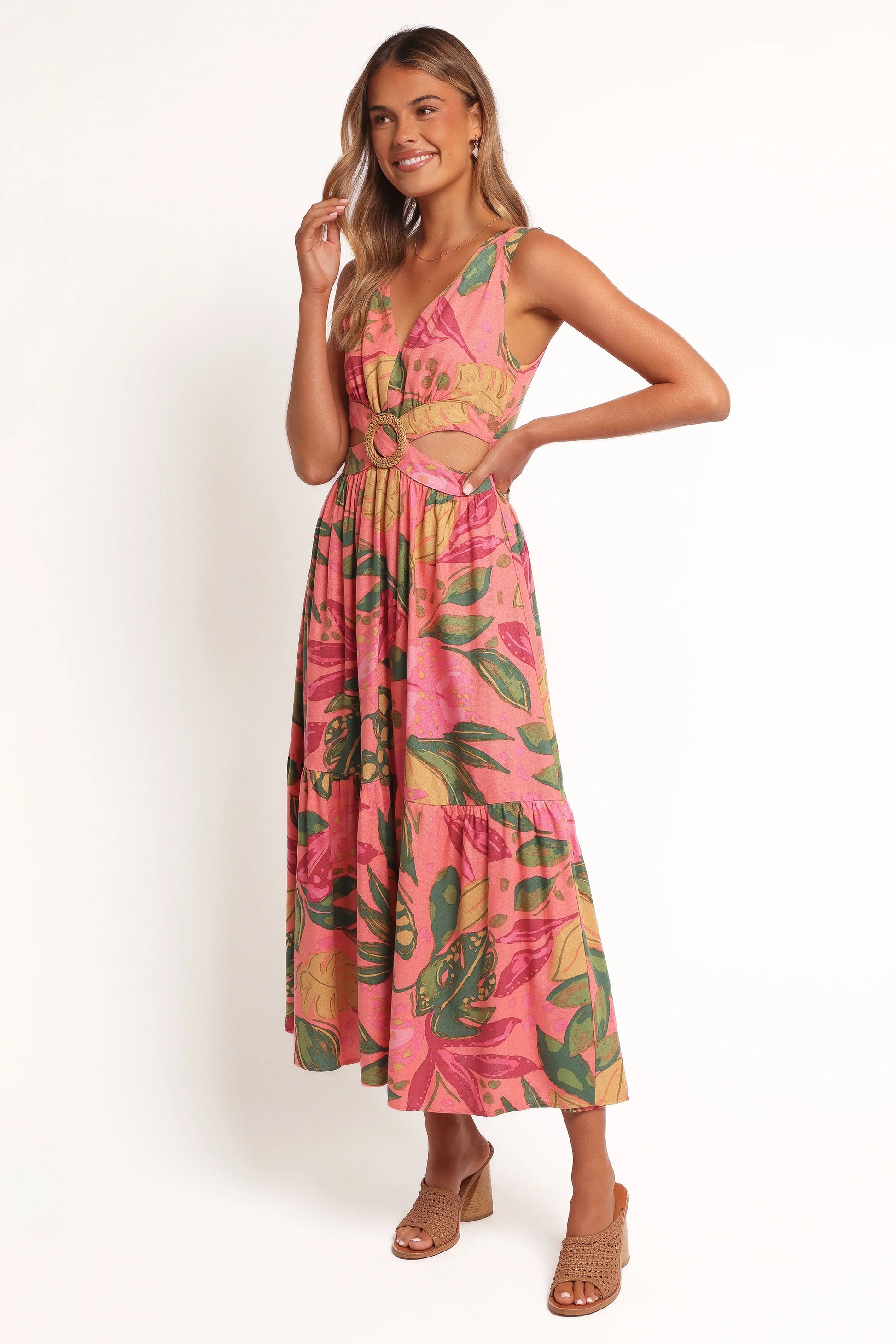 Oasis Midi Dress - Pink Rio