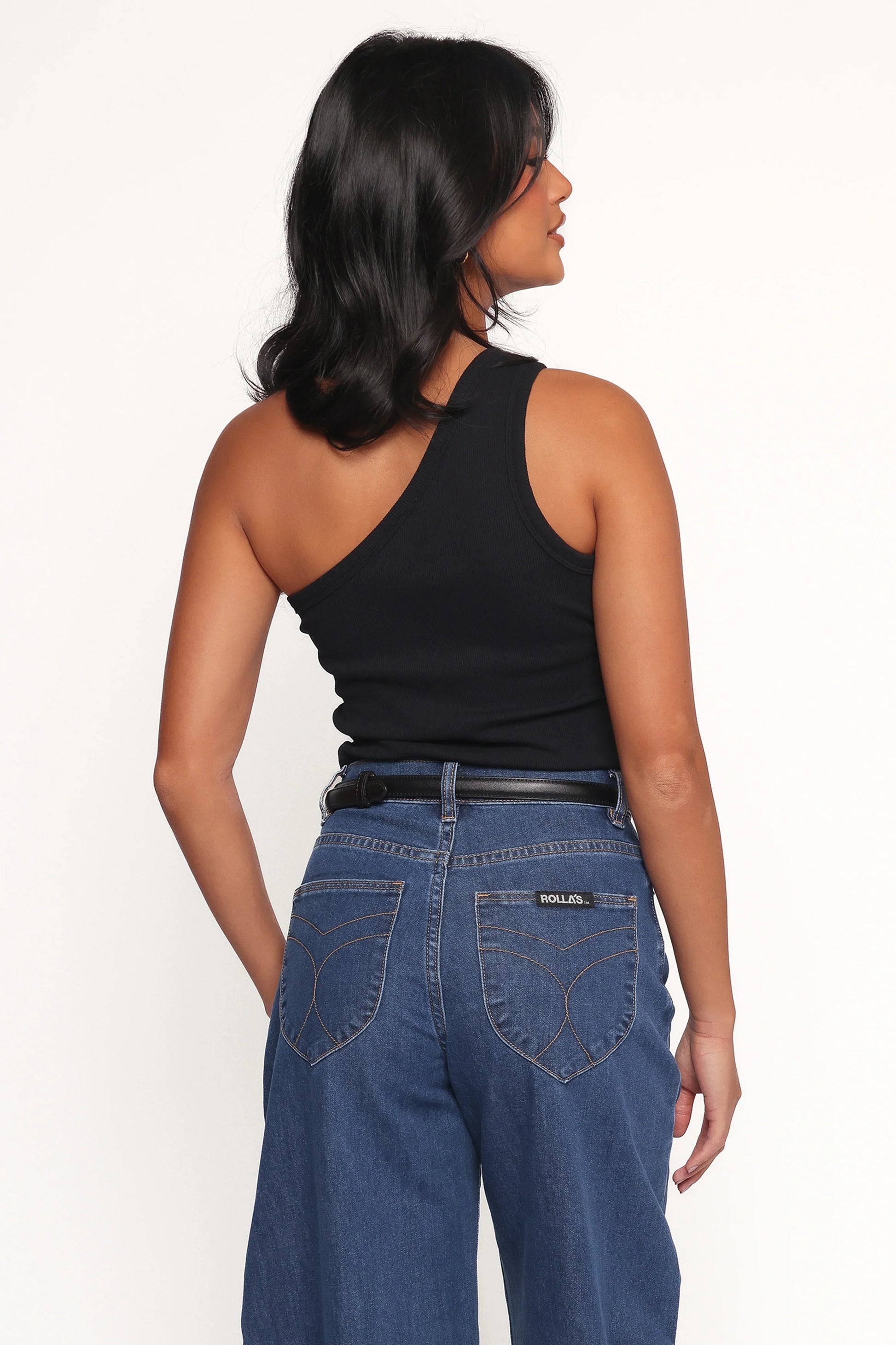 Nysa One Shoulder Top - Black