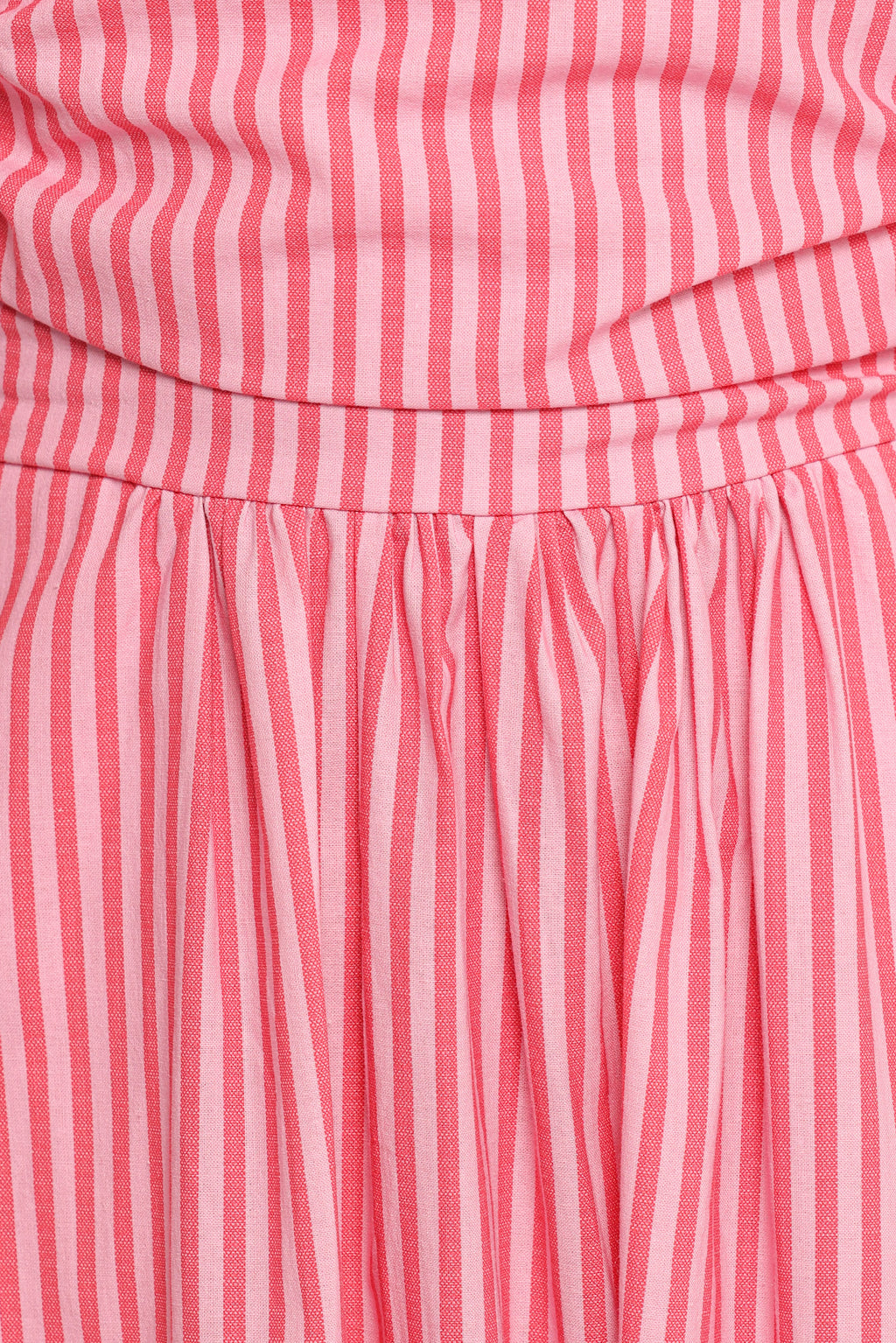 Chlo Puff Sleeve Midi Dress - Red Stripe