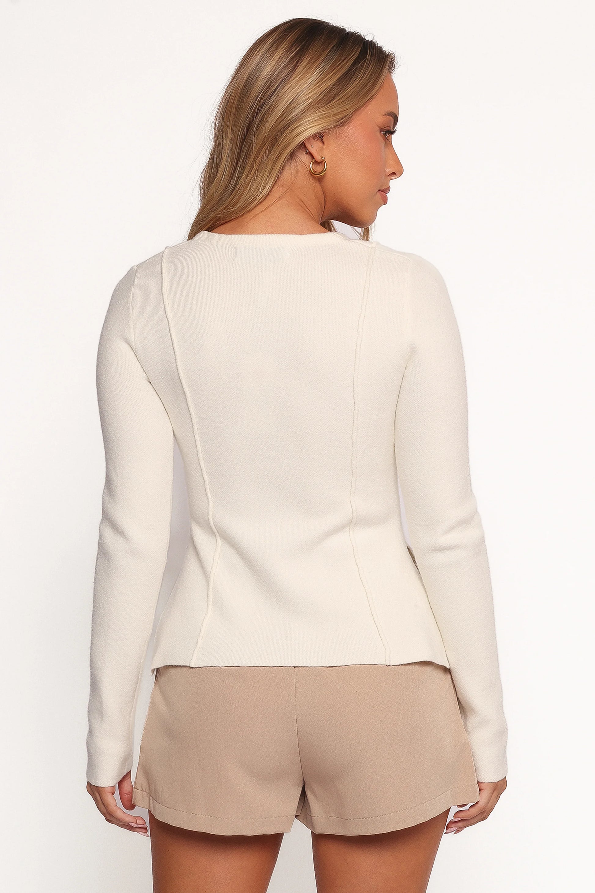 Eddie Clasp Front Cardigan - Ivory