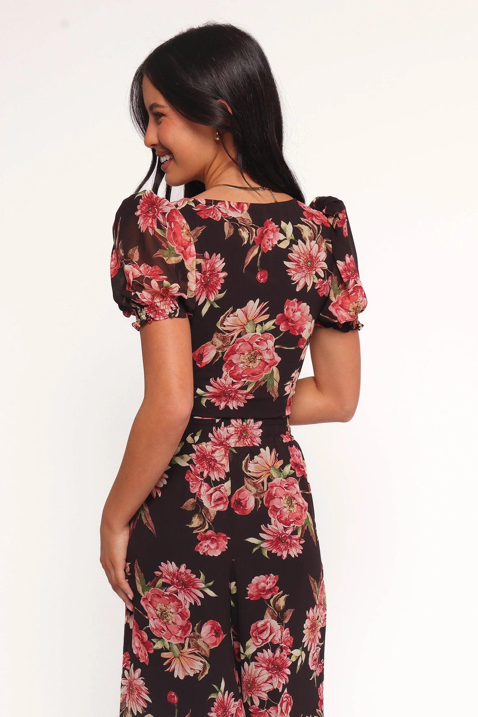 Noel Top - Black Floral