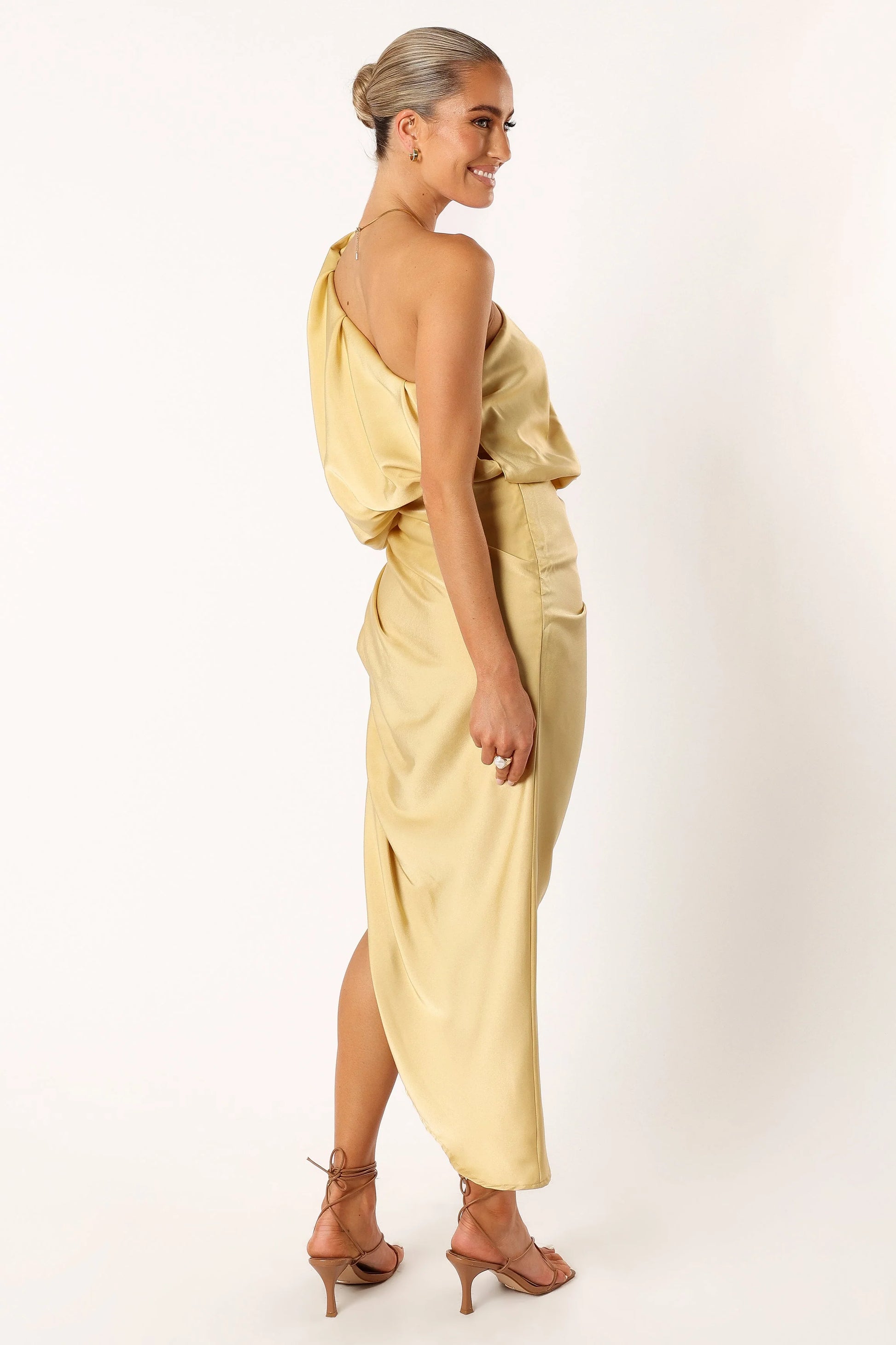 Sonny One Shoulder Midi Dress - Mustard