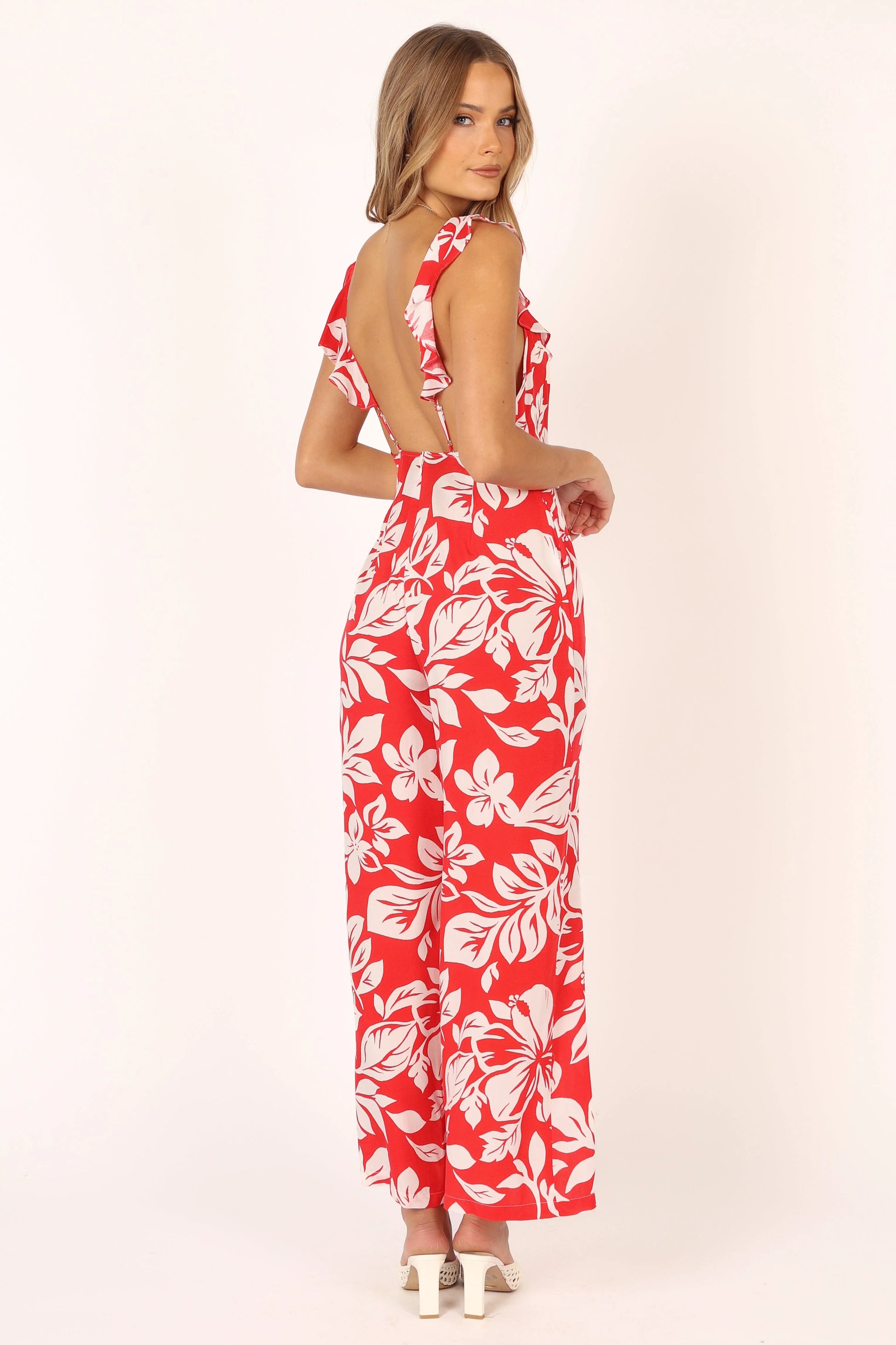 Parker Frill Jumpsuit - Red