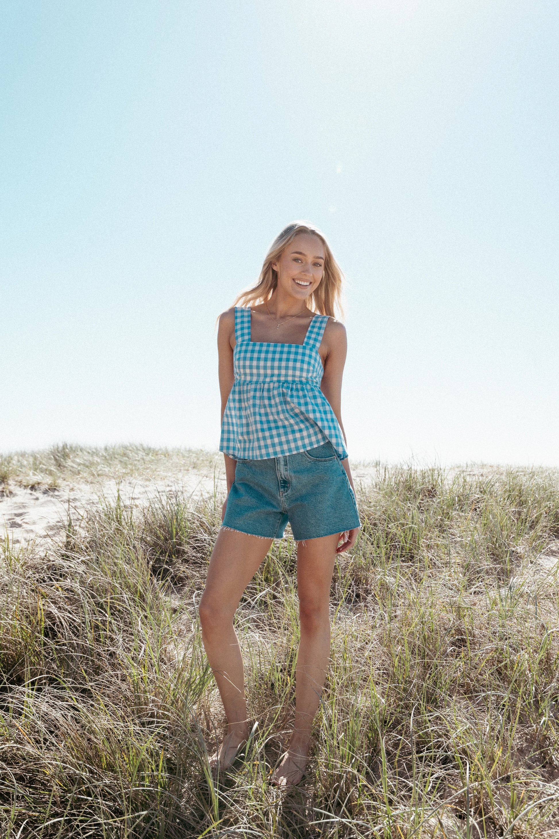 Chatham Top - Blue Gingham