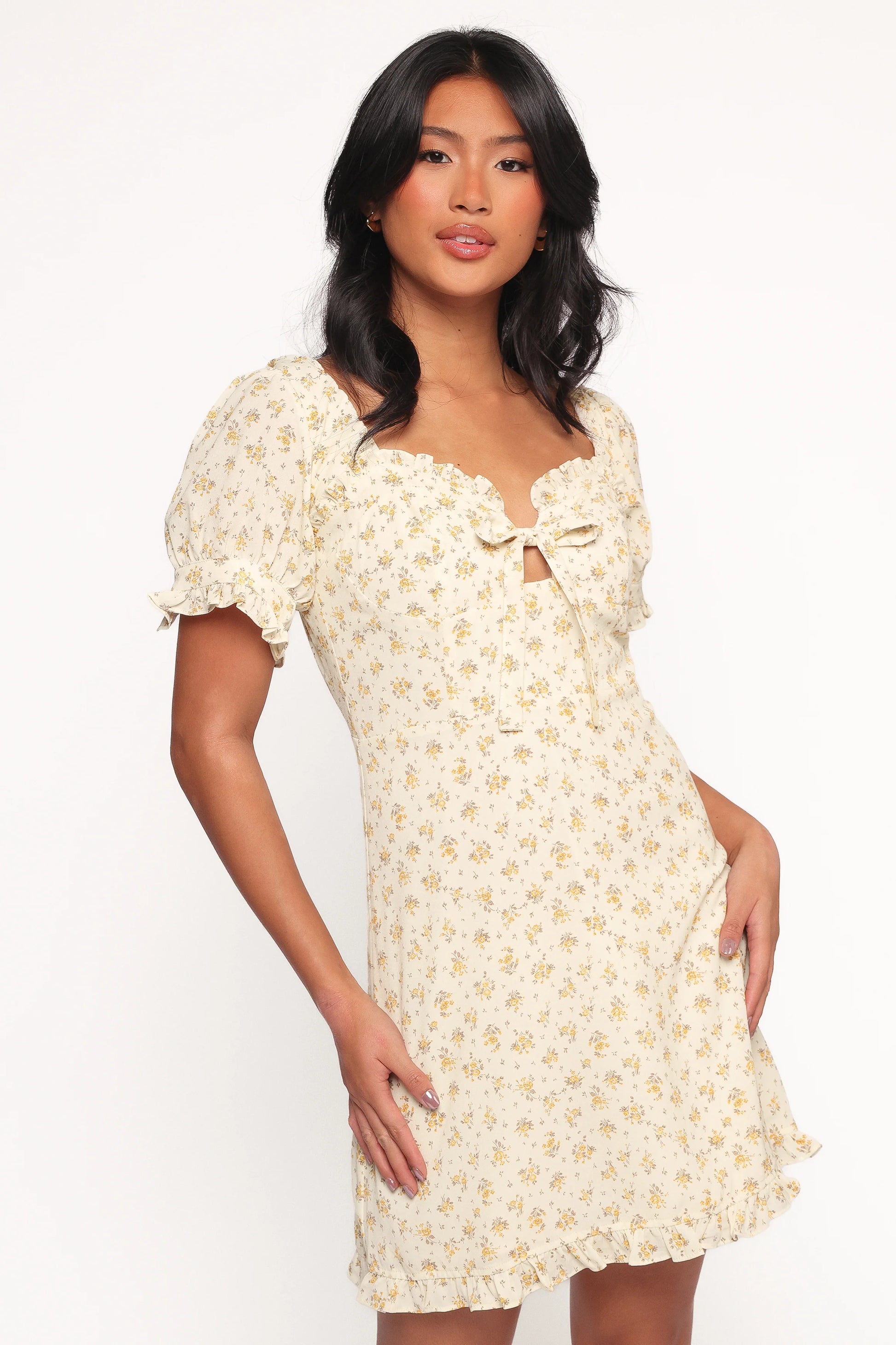 Joss Mini Dress - Cream Yellow