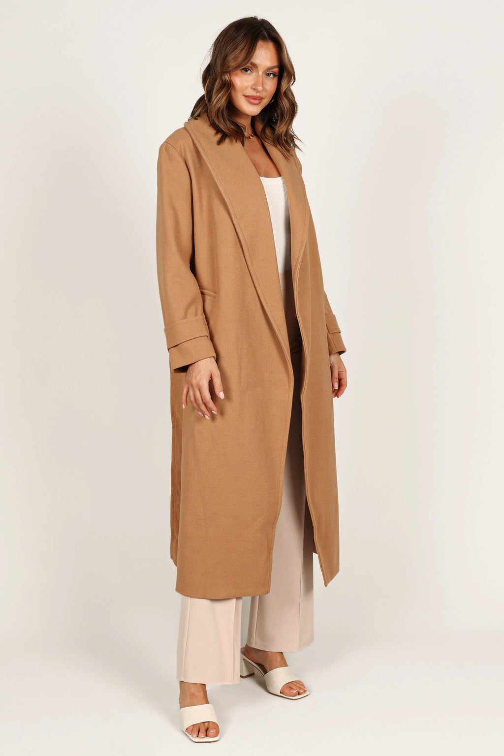 Emersyn Tie Front Coat - Camel