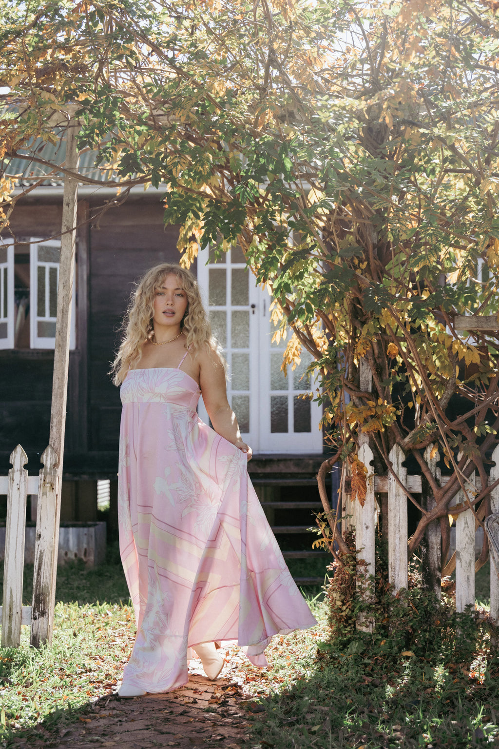 Elanor Maxi Dress - Pink Print
