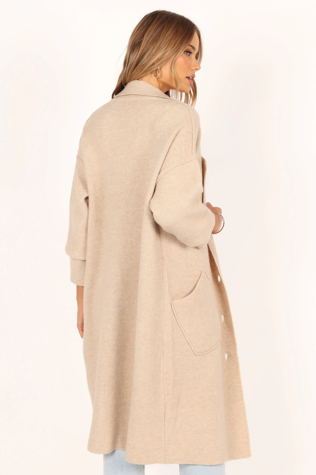 Ivy Button Front Coatigan - Oatmeal