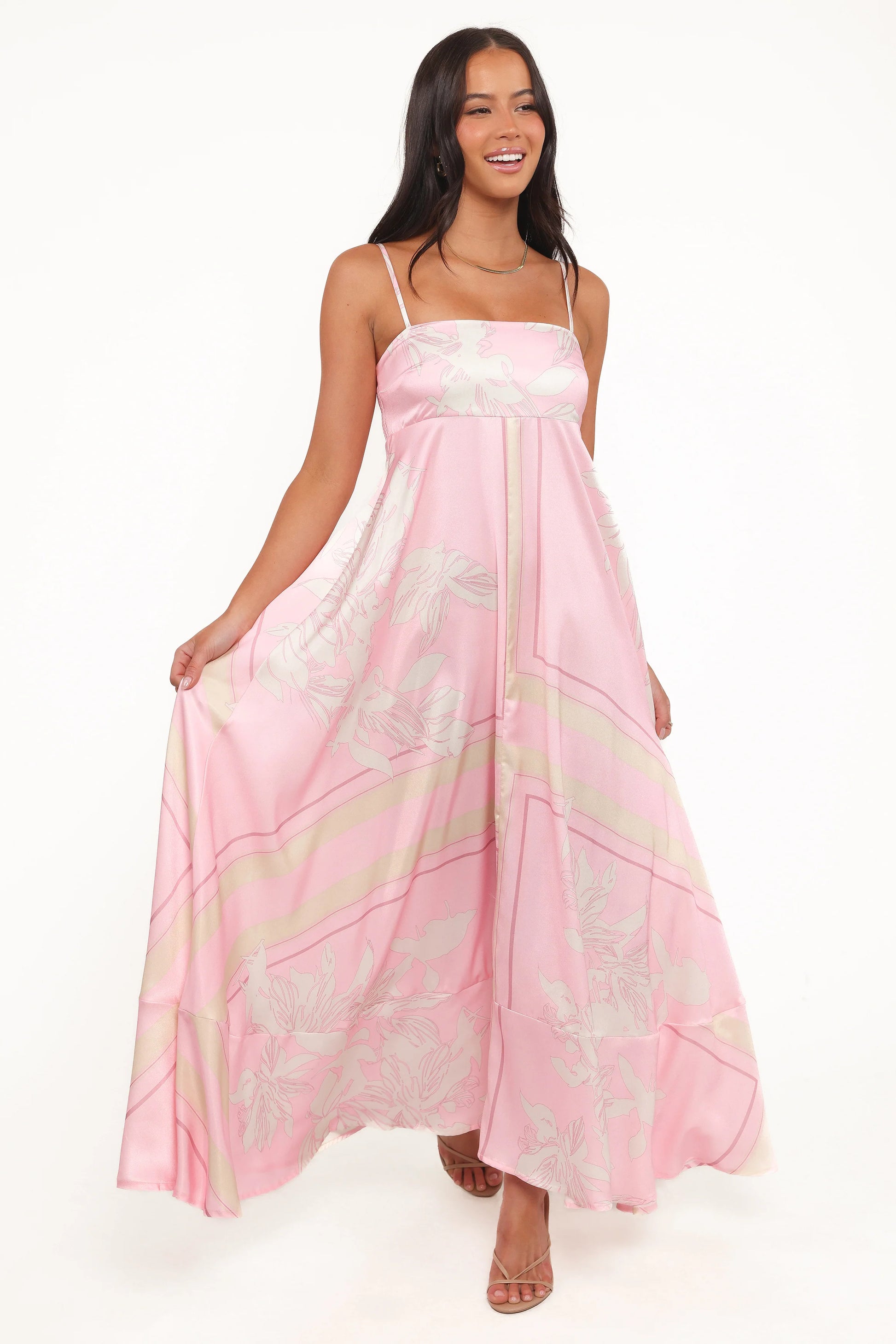Elanor Maxi Dress - Pink Print